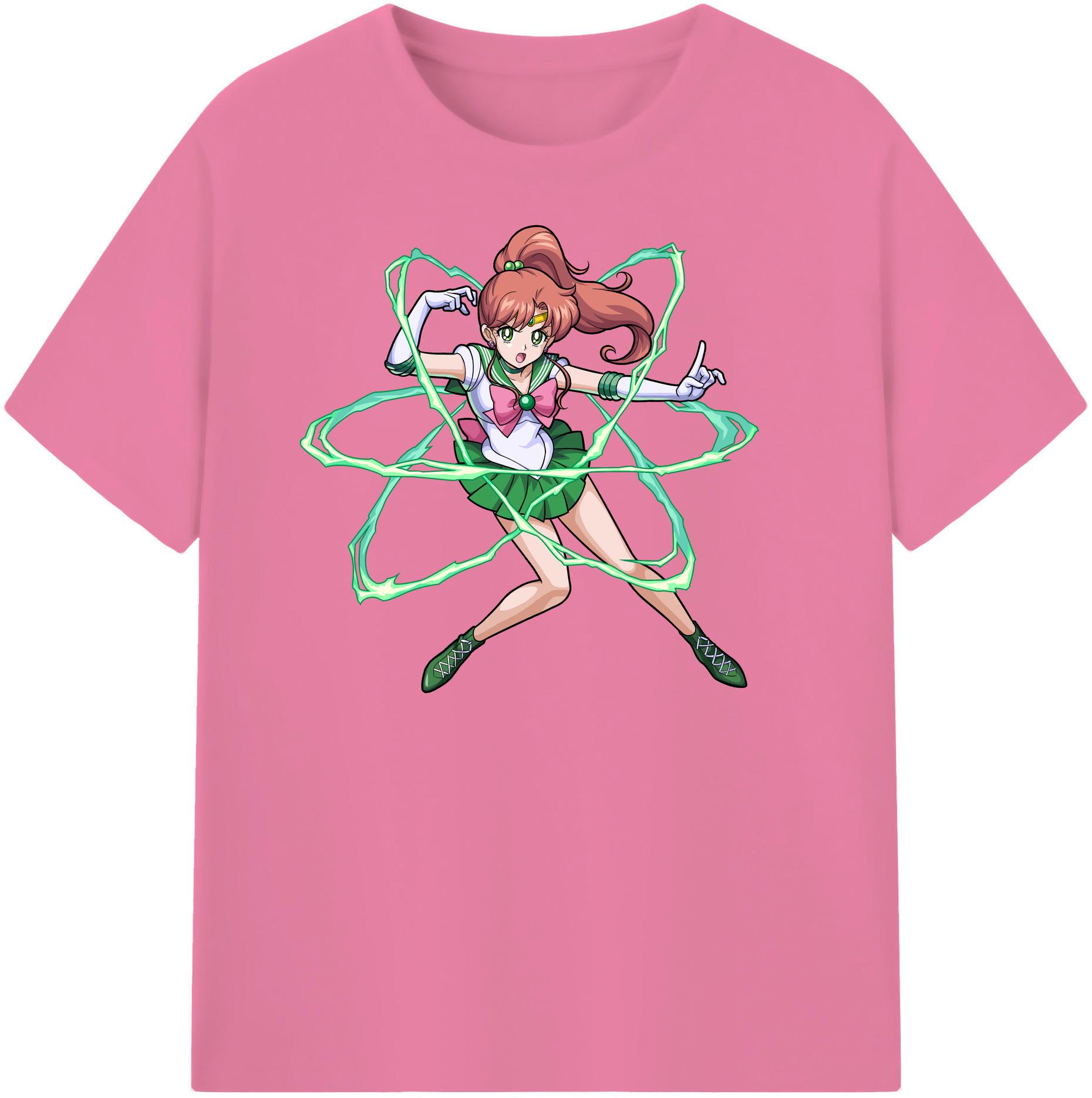 （画像用） 美少女戦士セーラームーン 木野 まこと きの まこと Sailor Moon Kino Makoto （セーラージュピター；Sailor Jupiter） 綿100％半袖Tシャツ（フロントプリント）